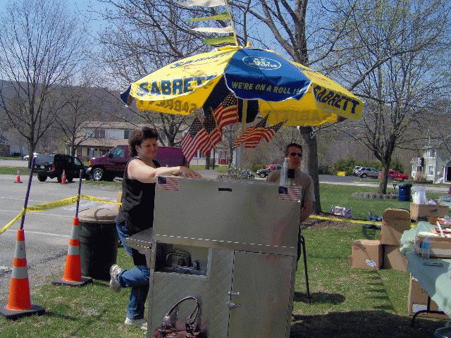 Volunteers working at the dog stand